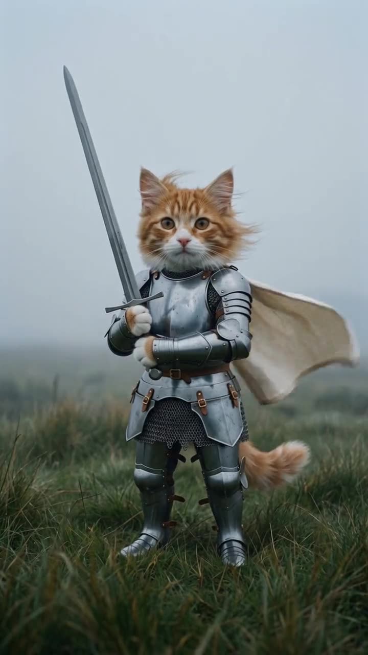 Knight Cat AI Video — AI meme template preview