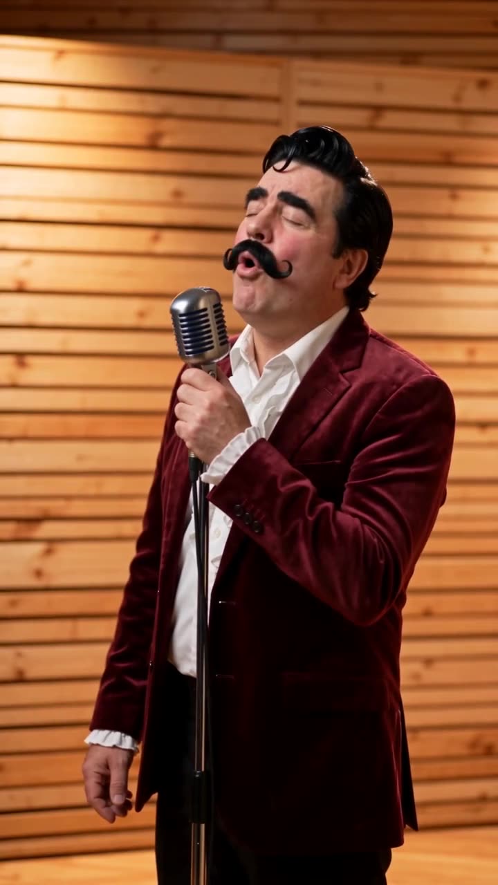 No Renunciaré AI Trend: Sing the Bolero With a Giant Mustache — AI meme template preview
