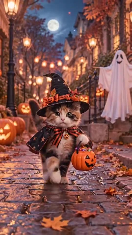 Ramalama Bang Bang Trend: Your Pet's Halloween Costume Walk — AI meme template preview